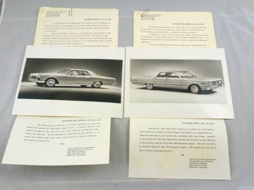 1966 Lincoln Continental Mercury Press Kit Release Two 8 X 10 Photos & Booklets