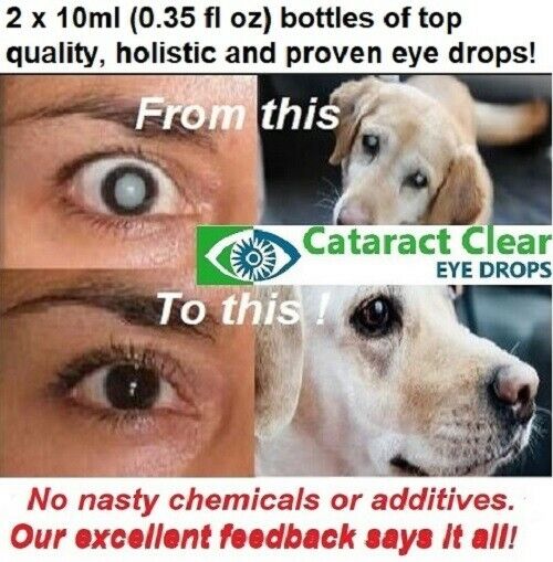 Cataract Eye Drops. 2% & 4.2% Strength N.a.c. Proven On People & Dogs! 2 X 10ml