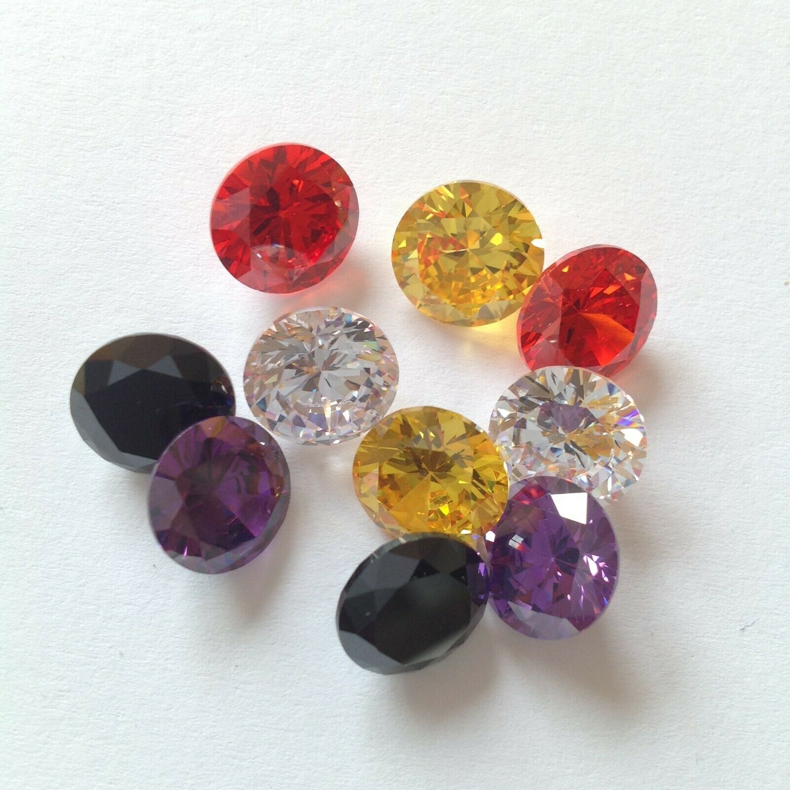 Cubic Zirconia Aaa Loose Mixed Lot 2-10mm All Color Round Cz Gems - Usa Seller