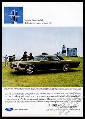 1966 Lincoln Continental Coupe Green Car Photo Vintage Print Ad