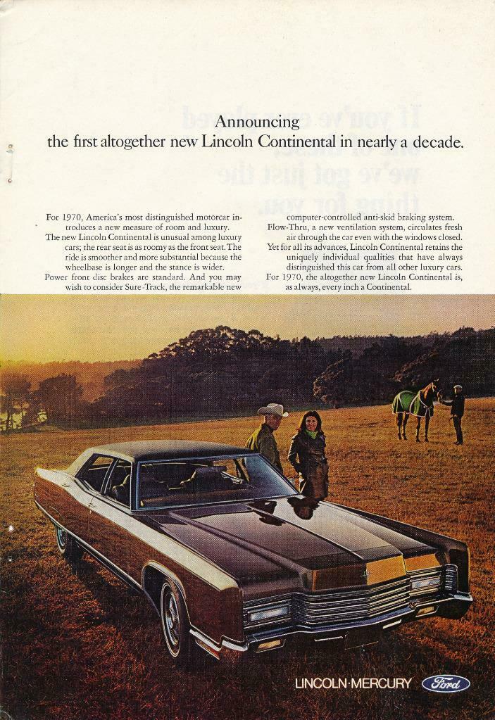 Magazine Ad - 1970 - Lincoln Continental - (#2)