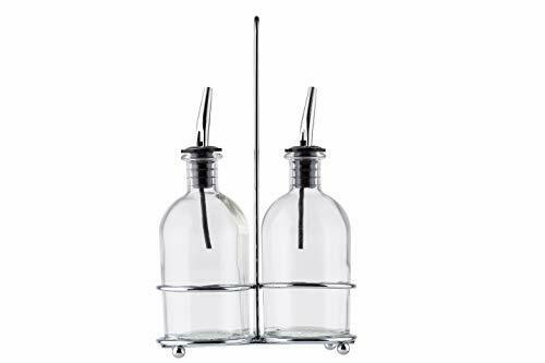 Oil Bottles With Rack, 7.75 Ounce, Pack Of 6, 7.75 Oz, Clear