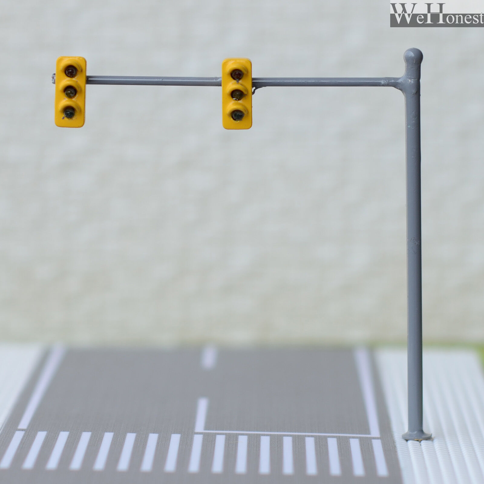2 X Ho / Oo Traffic Light Signal Led Model Train Crossing Walk Street Sign #v2b3