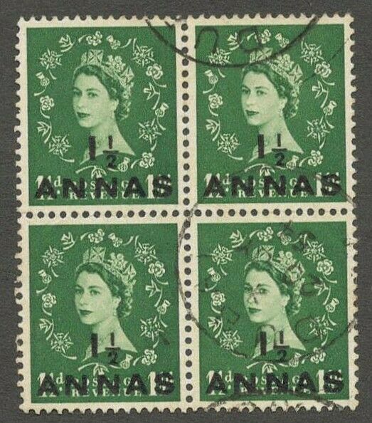 Aop Bpaea Muscat 1 1/2a Green Used Block Of 4