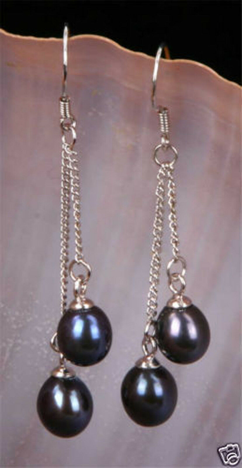 Wholesale 6-7mm Genuine Natural Freshwater Pearl Real Silver Dangle Earrings