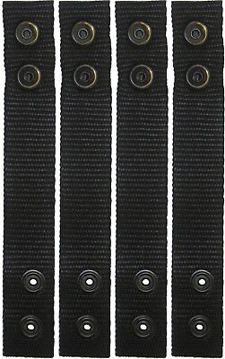 4 Pack Black Tactical Belt Keepers Dual Snap Closure Law Enforcement Police Duty