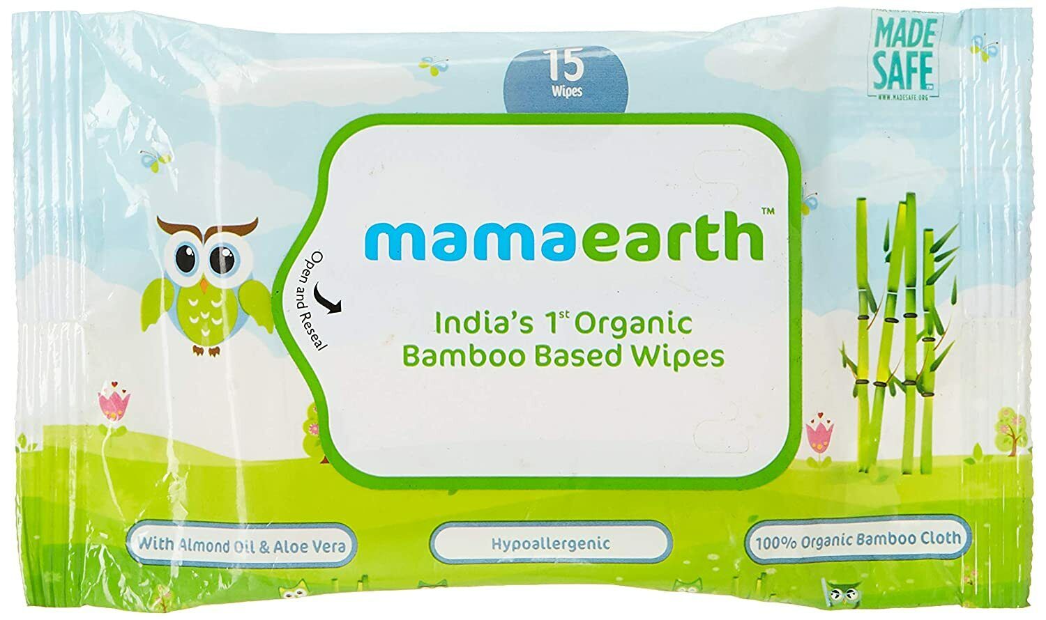 Mamaearth India's First Organic Bamboo Based Baby Wipes, 15 Wipes Free Shipping