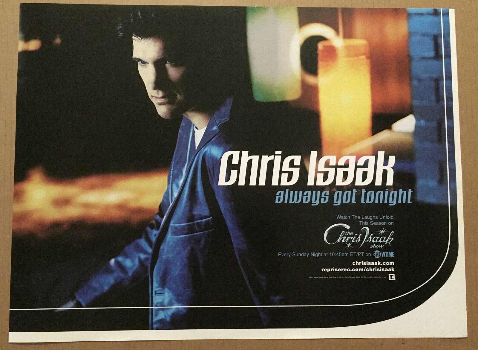 Chris Isaak Rare 2001 Promo Poster 4 Always Cd Mint Usa 24x18 Never Displayed